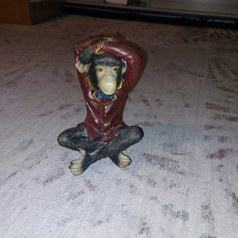 Charming Red and Black Monkey Figurine
